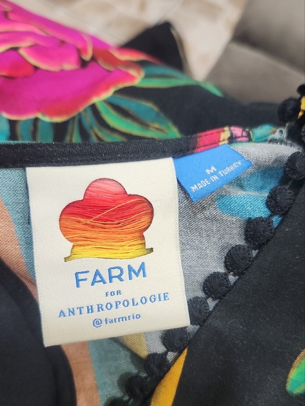 FARM Rio For Anthropologie Floral Midi Sundress Tropical - Picture 6 of 8
